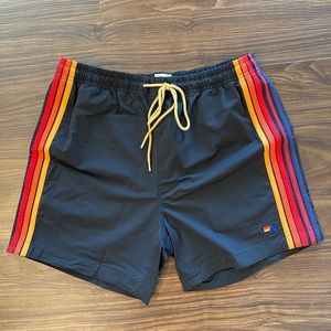 Aviator Nation Men’s Black 5 Stripe Flex Shorts